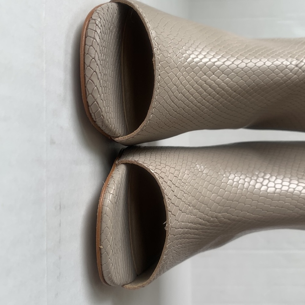 Matisse Melaney Ivory/Taupe Snake Open-Toe Bootie EUC!! Size 7 - Picture 14 of 14
